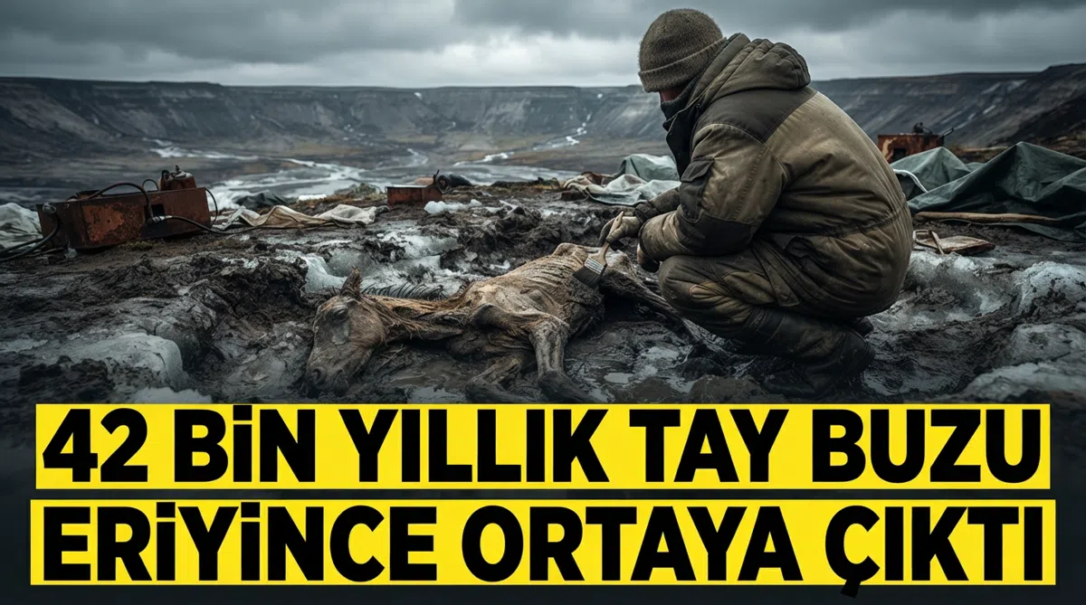 42 bin yıllık tay buzu eriyince ortaya çıktı