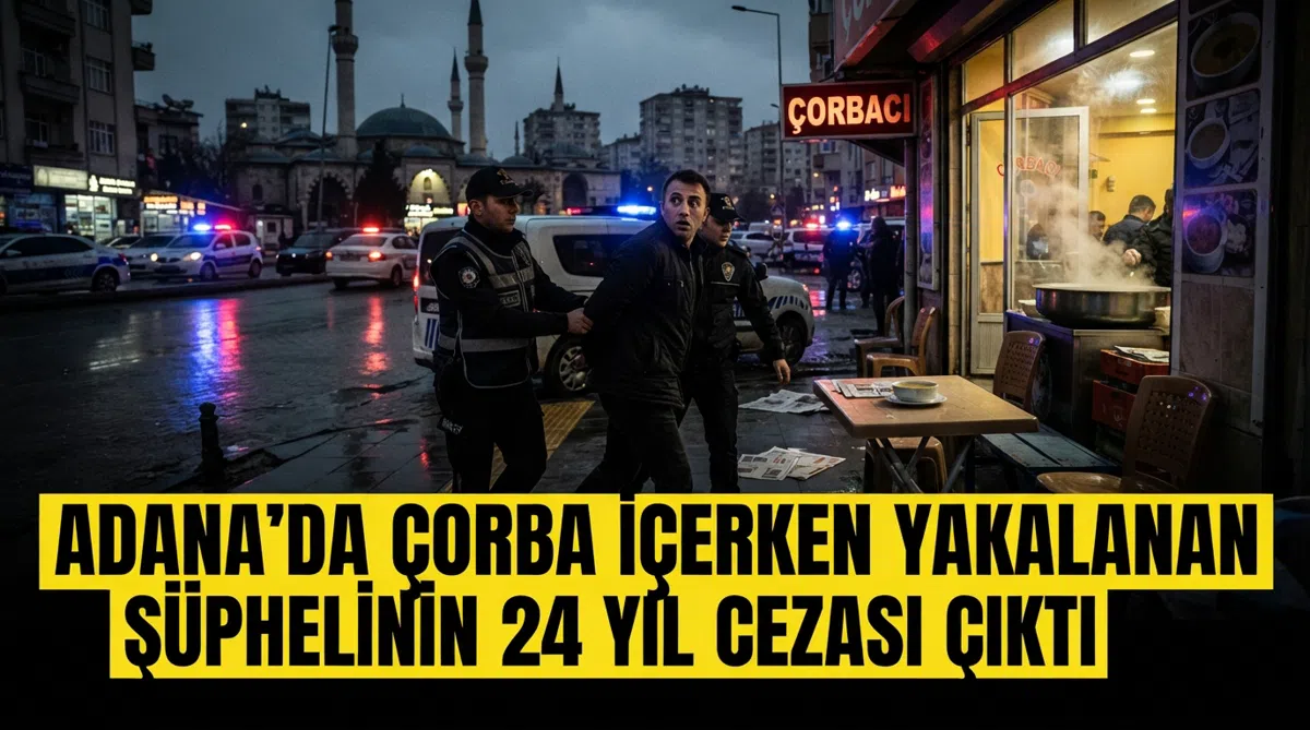 Adana'da çorba içerken yakalanan şüphelinin 24 yıl cezası çıktı