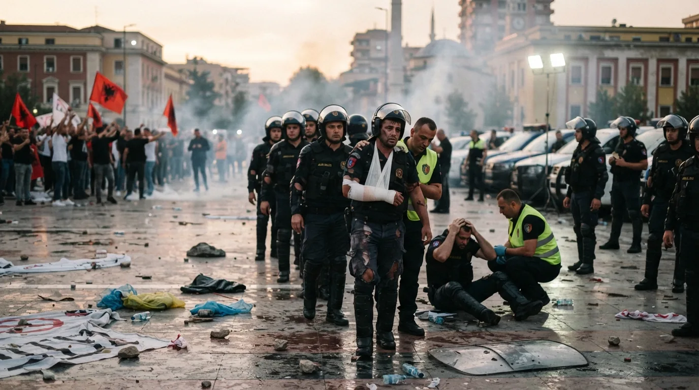 Arnavutluk'taki 'Flamingo Devrimi' Protestolarında 12 Polis Yaralandı