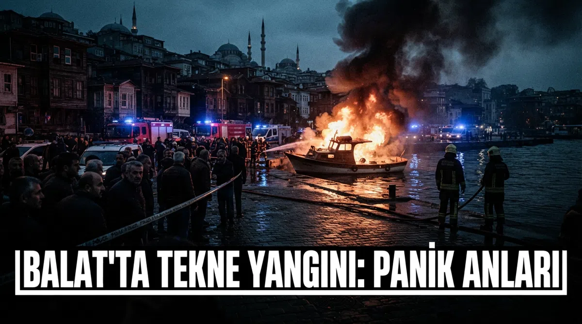 Balat'ta tekne yangını: Panik anları