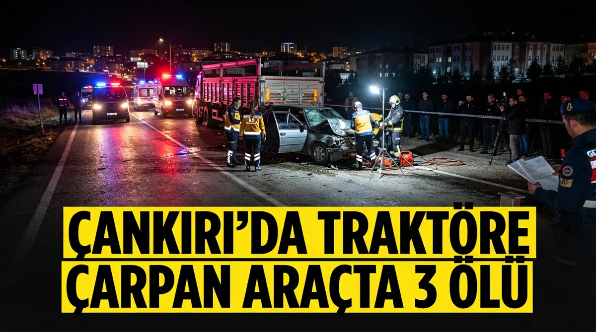 Çankırı’da traktöre çarpan araçta 3 ölü