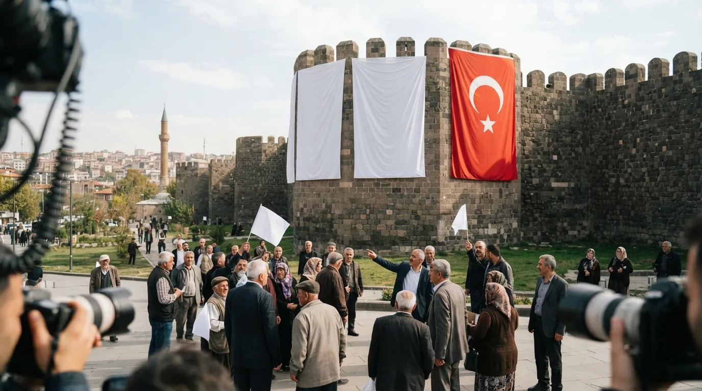 Diyarbakır Surlarına Asılan Bahçeli Pankartı Kardeşlik Mesajlarıyla Gündemde