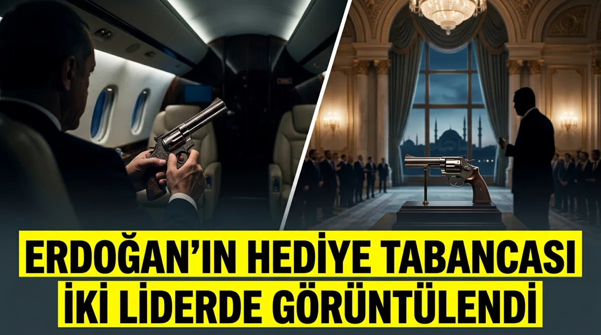Erdoğan’ın hediye tabancası iki liderde görüntülendi