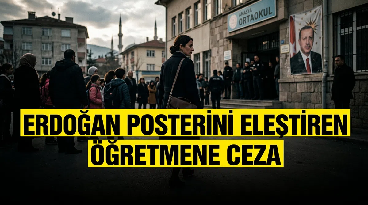 Erdoğan posterini eleştiren öğretmene ceza