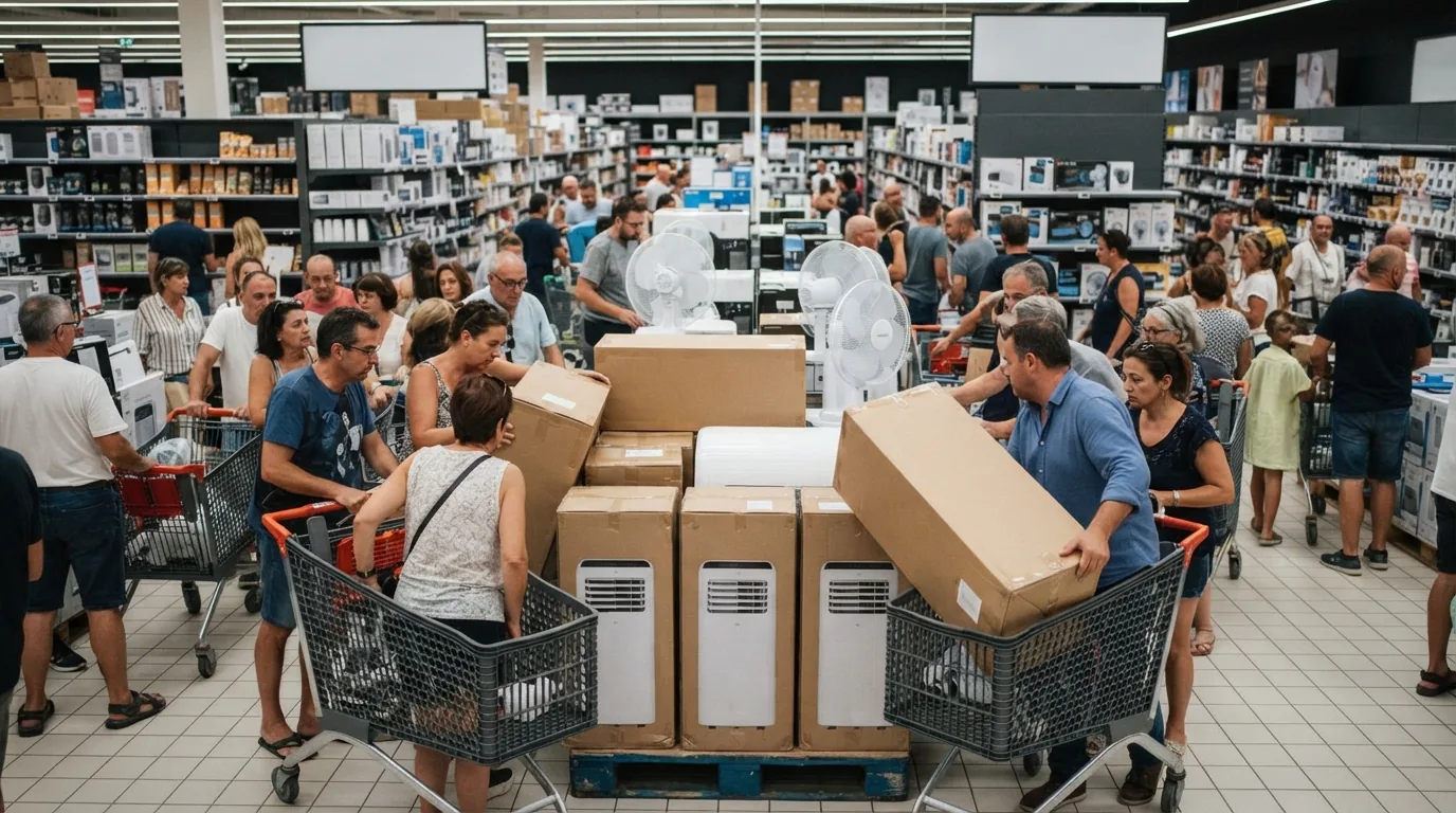 Fransa'da Sıcak Hava Dalgası Ortasında Klima İndirimi İçin Süpermarketlerde Yoğunluk