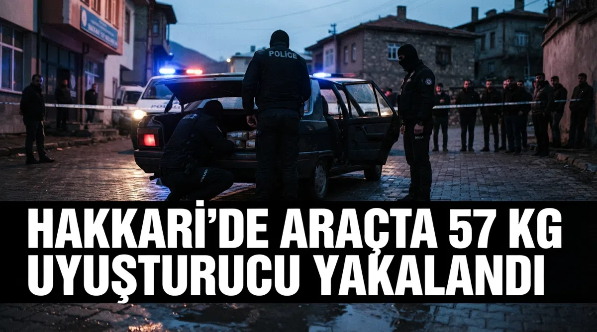 Hakkari'de araçta 57 kg uyuşturucu yakalandı