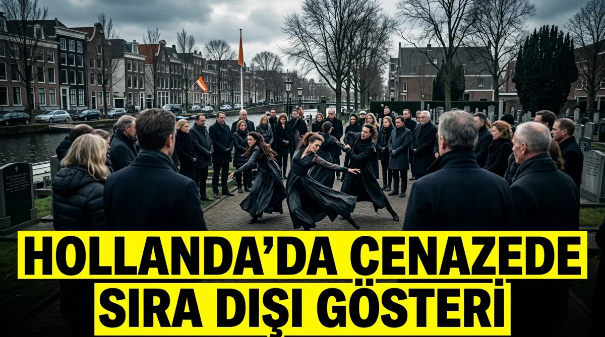 Hollanda'da cenazede direk dansı gösterisi