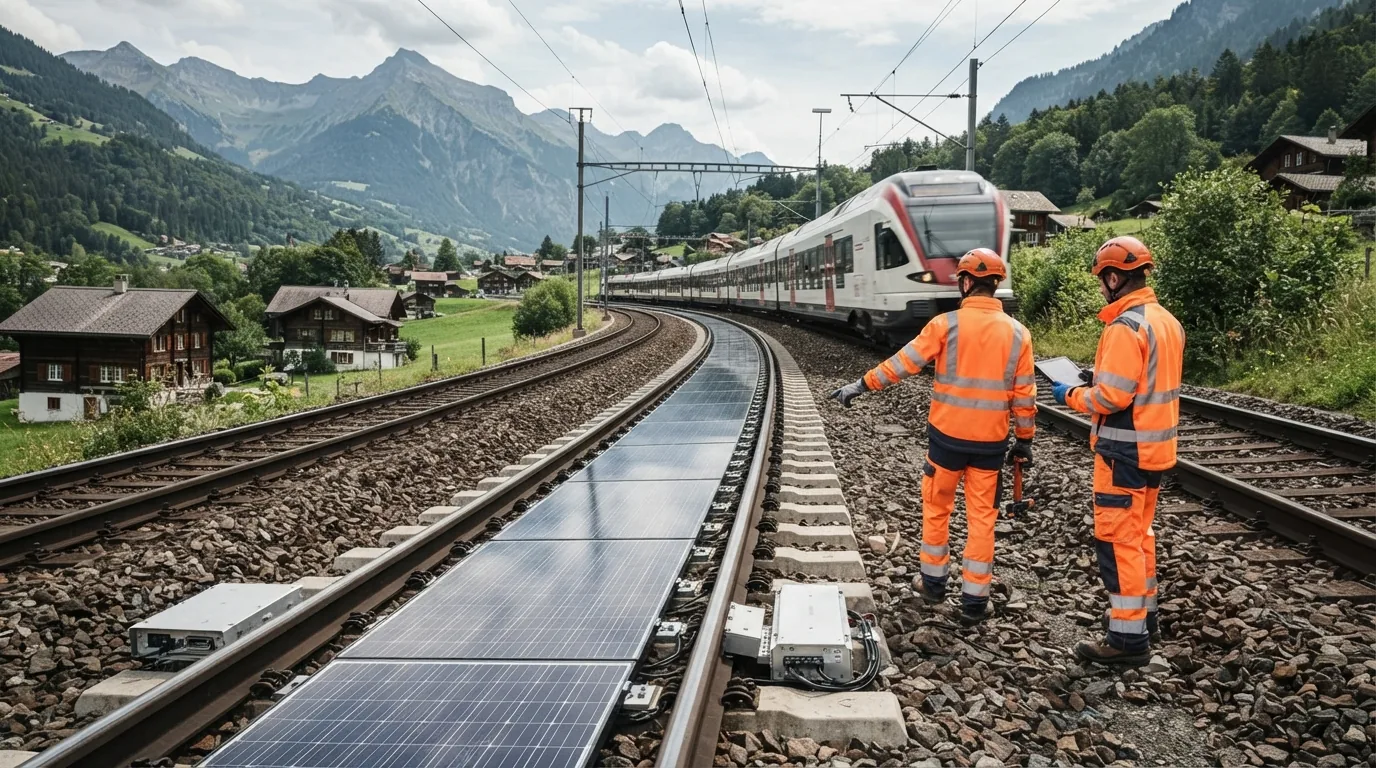 İsviçre'de Tren Rayları Arasına Güneş Panelleri Yerleştirildi: Pilot Uygulama Başladı