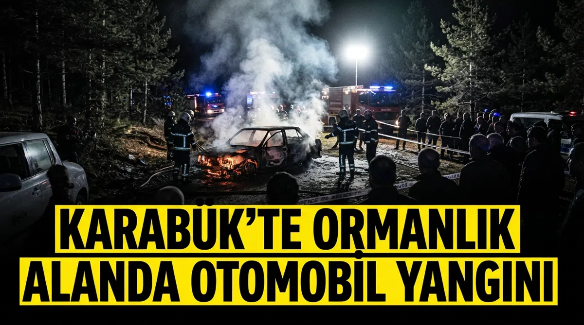 Karabük’te ormanlık alanda otomobil yangını