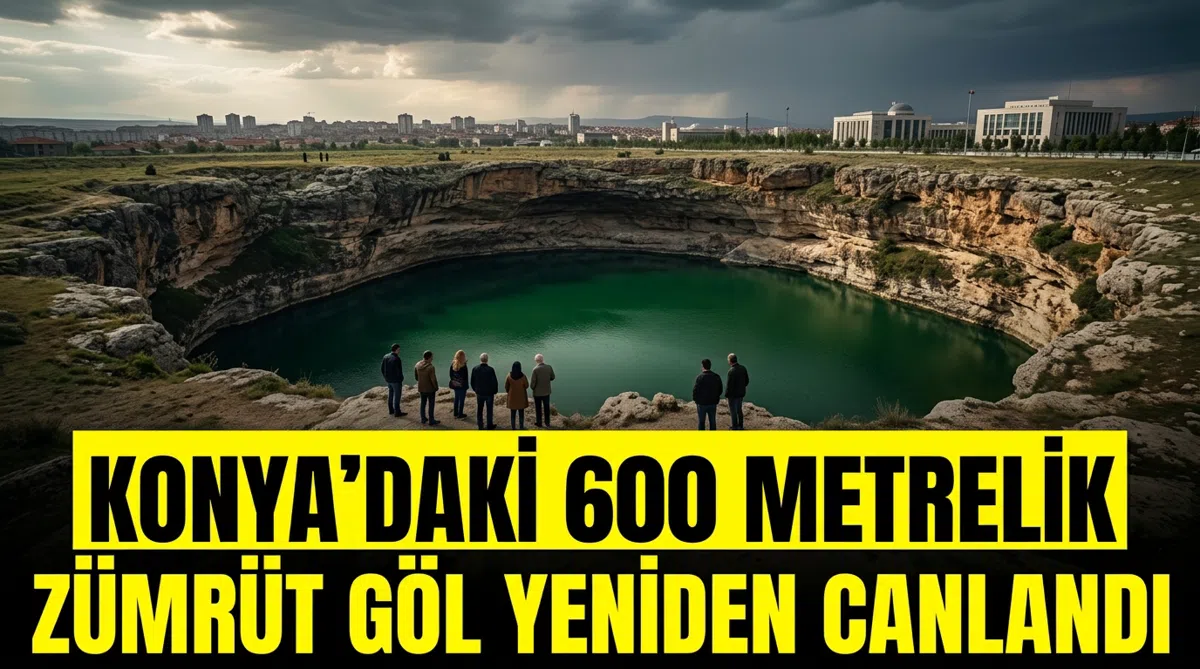 Konya’daki 600 metrelik zümrüt göl yeniden canlandı