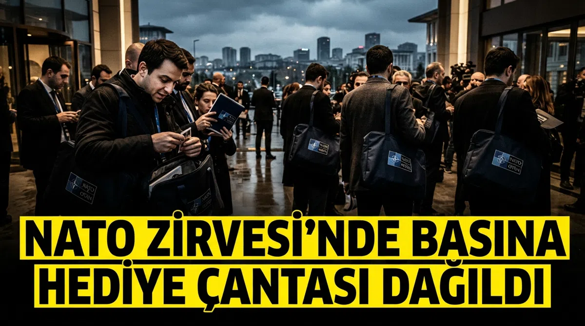 NATO Zirvesi’nde basına hediye çantası dağıtıldı