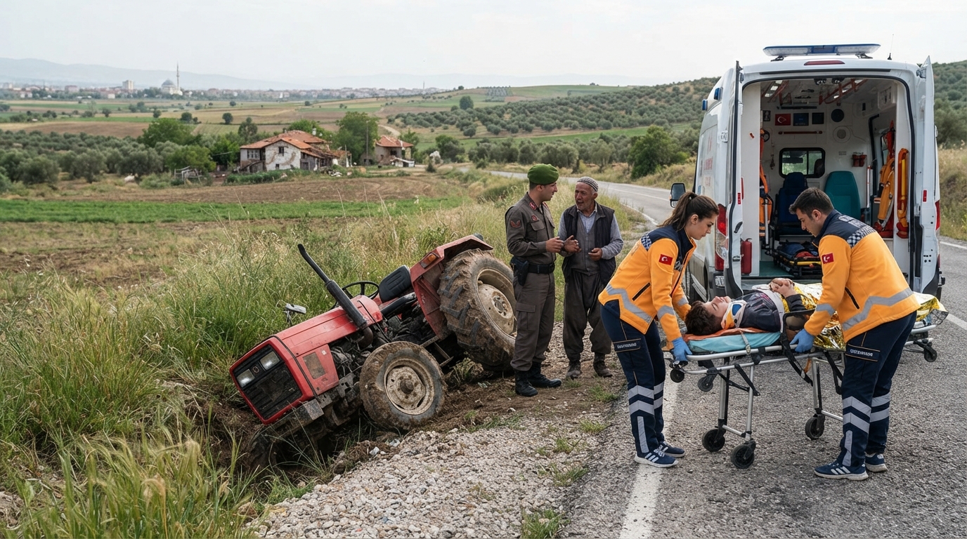 Ödemiş'te Traktör Kazası: 16 Yaşındaki Sürücü Yaralandı