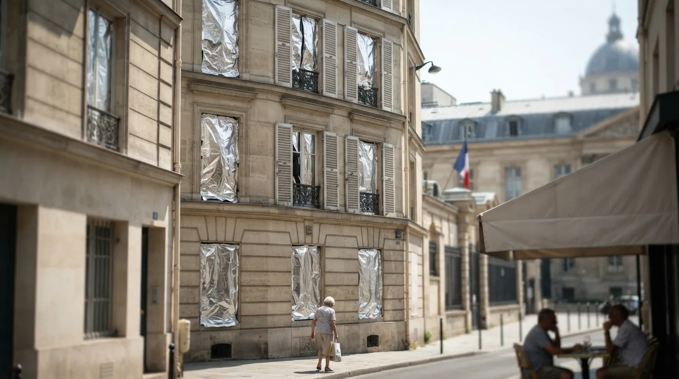 Paris'te Alüminyum Folyo Kaplı Pencereler: Sıcaklara Karşı İlginç Çözüm