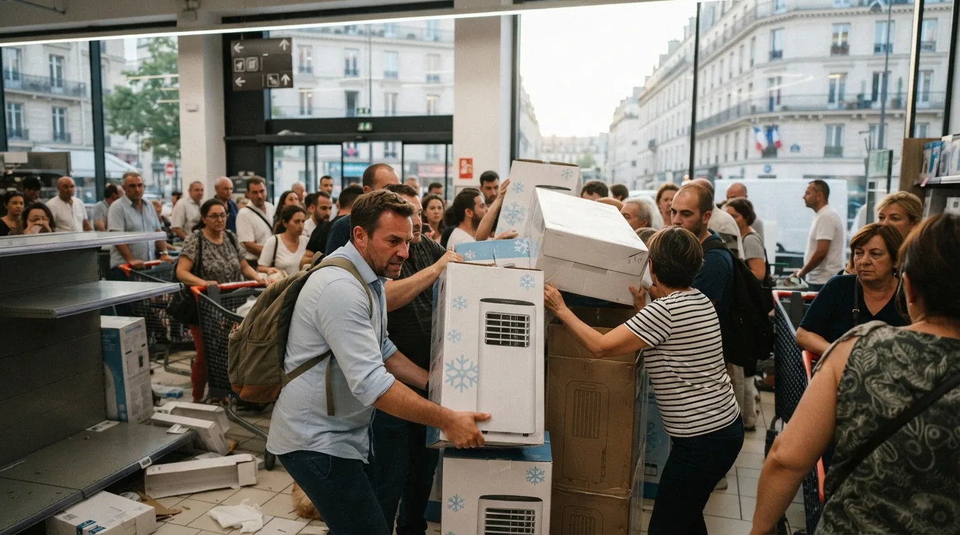 Paris'te Yeni Sıcak Hava Dalgası Öncesi Klima Paniği: Süpermarketlerde Yoğun Talep
