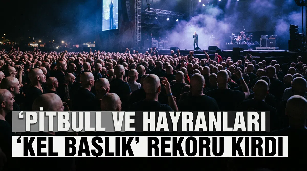 Pitbull ve hayranları 'kel başlık' rekoru kırdı