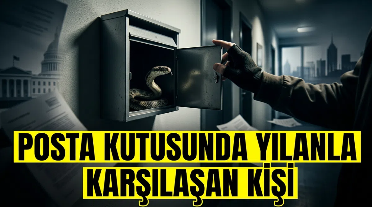 Posta kutusunda yılanla karşılaşan kişi