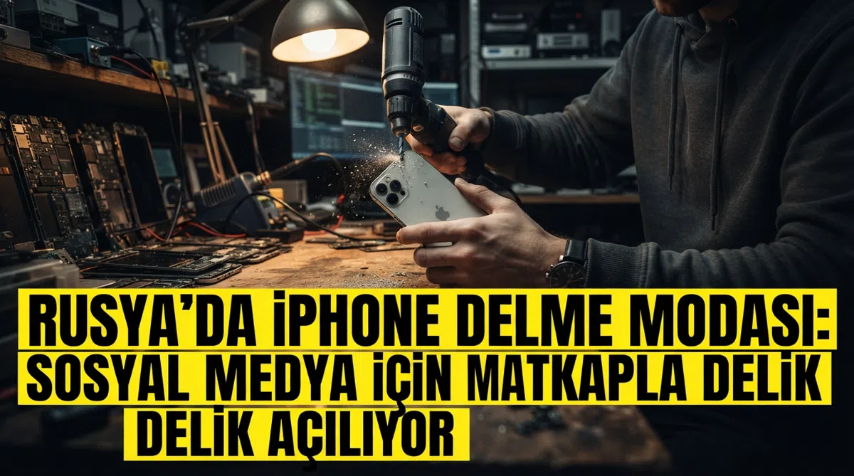 Rusya’da iPhone delme modası: Sosyal medya için matkapla delik açılıyor