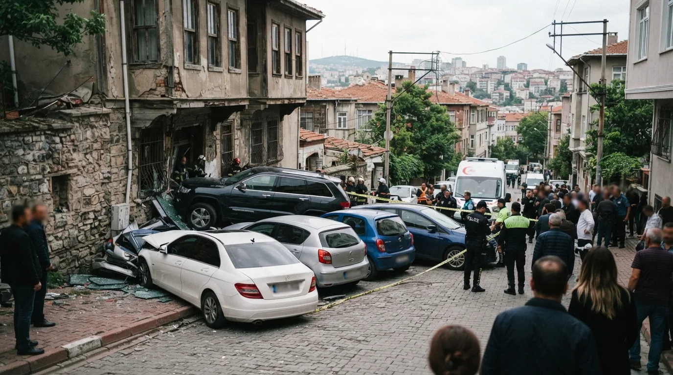 Sarıyer'de Fren Yerine Gaza Basan Cip 4 Araca Çarptı