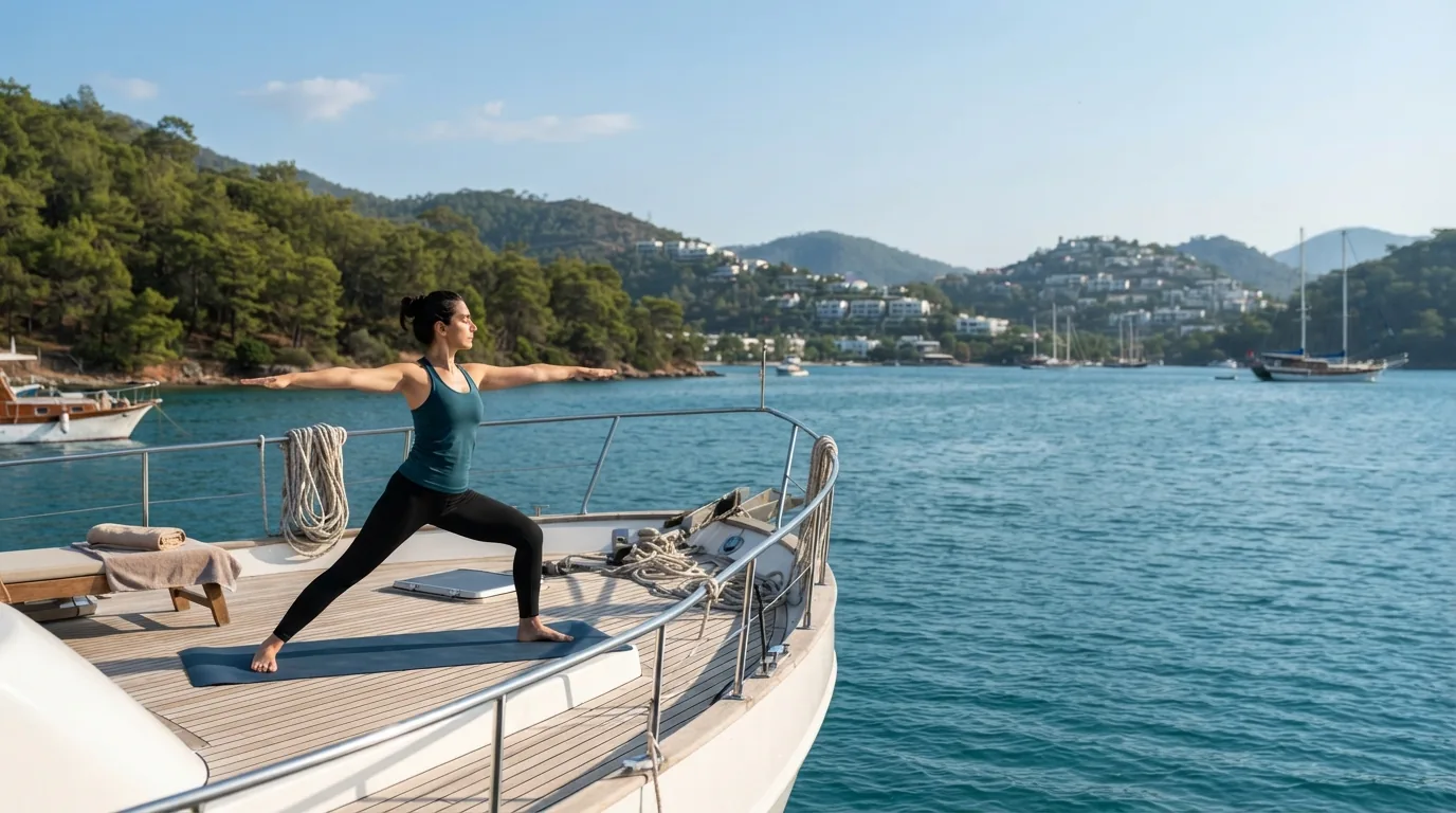 Şarkıcı Deniz Seki, Marmaris Tatilinde Teknesinde Yoga Yaparken Görüntülendi