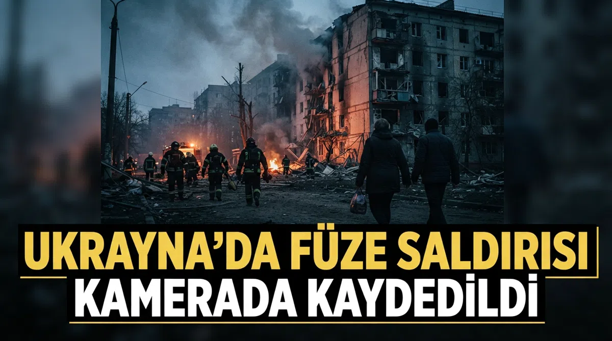 Ukrayna'da füze saldırısı kamerada kaydedildi